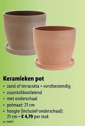 Promoties Keramieken pot - Huismerk - Lidl - Geldig van 04/07/2022 tot 09/07/2022 bij Lidl