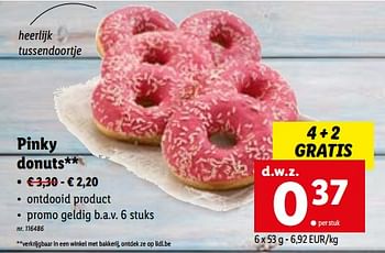 Promoties Pinky donuts - Huismerk - Lidl - Geldig van 04/07/2022 tot 09/07/2022 bij Lidl