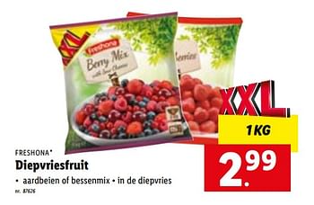 Promoties Diepvriesfruit - Freshona - Geldig van 04/07/2022 tot 09/07/2022 bij Lidl