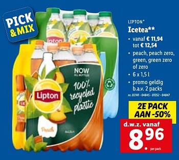 Promotions Icetea - Lipton - Valide de 04/07/2022 à 09/07/2022 chez Lidl