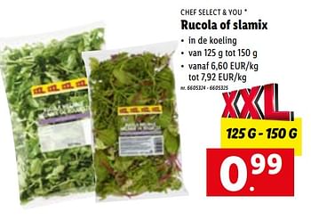 Promotions Rucolarucola of slamix - Chef select & you - Valide de 04/07/2022 à 09/07/2022 chez Lidl