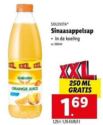 Promotions Sinaasappelsap - Solevita - Valide de 04/07/2022 à 09/07/2022 chez Lidl