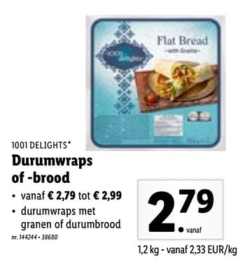 Promoties Durumwraps of -brood - 1001 Delights - Geldig van 04/07/2022 tot 09/07/2022 bij Lidl