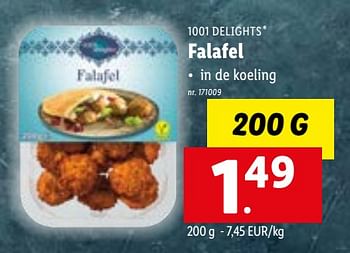 Promoties Falafel - 1001 Delights - Geldig van 04/07/2022 tot 09/07/2022 bij Lidl