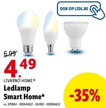 Promoties Ledlamp smart home - Livarno - Geldig van 04/07/2022 tot 09/07/2022 bij Lidl