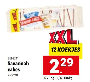 Promoties Savannah cakes - Belgix - Geldig van 04/07/2022 tot 09/07/2022 bij Lidl