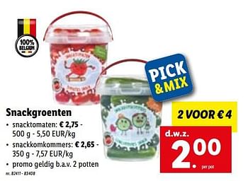 Promoties Snackgroenten - Huismerk - Lidl - Geldig van 04/07/2022 tot 09/07/2022 bij Lidl