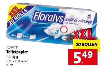 Promotions Toiletpapier - Floralys - Valide de 04/07/2022 à 09/07/2022 chez Lidl