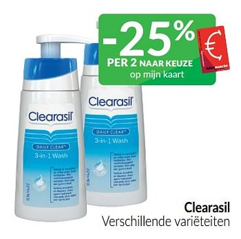 Promoties Clearasil verschillende variëteiten - Clearasil  - Geldig van 01/07/2022 tot 31/07/2022 bij Intermarche