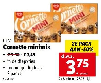 Promoties Cornetto minimix - Ola - Geldig van 04/07/2022 tot 09/07/2022 bij Lidl