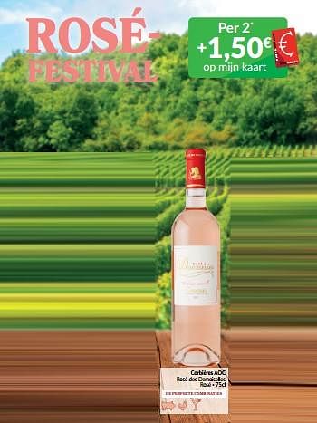 Promoties Corbières aoc rosé des demoiselles rosé - Rosé wijnen - Geldig van 01/07/2022 tot 31/07/2022 bij Intermarche