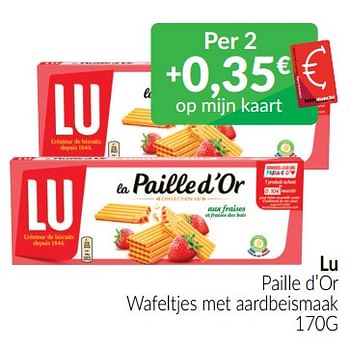 Promoties Lu paille d’or wafeltjes met aardbeismaak - Lu - Geldig van 01/07/2022 tot 31/07/2022 bij Intermarche