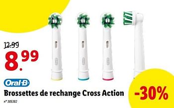 Promotions Brossettes de rechange cross action - Oral-B - Valide de 04/07/2022 à 09/07/2022 chez Lidl
