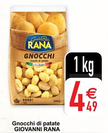 Promotions Gnocchi di patate giovanni rana - Giovanni rana - Valide de 26/06/2022 à 04/07/2022 chez Cora