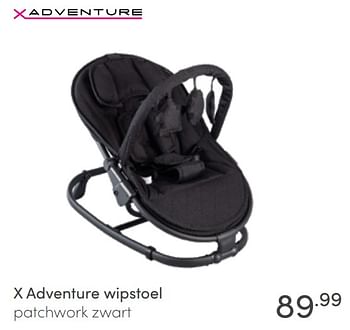 Promoties X adventure wipstoel patchwork zwart - Xadventure - Geldig van 26/06/2022 tot 02/07/2022 bij Baby & Tiener Megastore