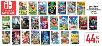 Promoties Jeu - game - Nintendo - Geldig van 26/06/2022 tot 11/07/2022 bij Cora