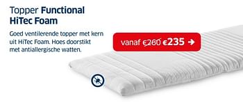 Promoties Topper functional hitec foam - Huismerk - Sleeplife - Geldig van 01/07/2022 tot 31/07/2022 bij Sleeplife