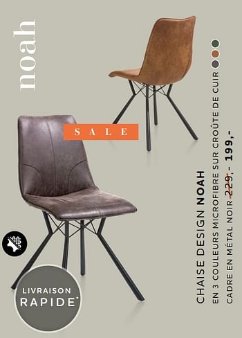 Promotions Chaise design noah - Produit Maison - Xooon - Valide de 23/06/2022 à 27/07/2022 chez Xooon