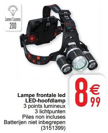 Promotions Lampe frontale led led-hoofdlamp - Grundig - Valide de 26/06/2022 à 11/07/2022 chez Cora