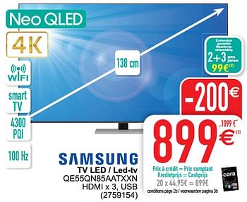 Promoties Samsung tv led - led-tv qe55qn85aatxxn - Samsung - Geldig van 26/06/2022 tot 11/07/2022 bij Cora