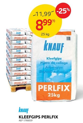 Promoties Kleefgips perlfix - Knauf - Geldig van 29/06/2022 tot 11/07/2022 bij Brico