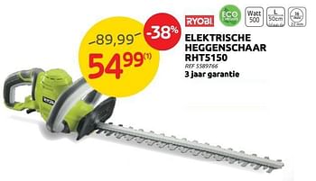 Promoties Ryobi elektrische heggenschaar rht5150 - Ryobi - Geldig van 29/06/2022 tot 11/07/2022 bij Brico