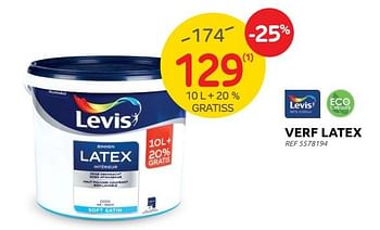 Promoties Verf latex - Levis - Geldig van 29/06/2022 tot 11/07/2022 bij Brico