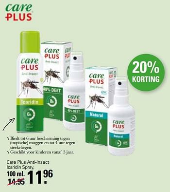 Promoties Care plus anti-insect icaridin spray - Care Plus - Geldig van 22/06/2022 tot 09/07/2022 bij De Online Drogist