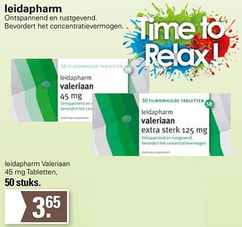 Promoties Leidapharm valeriaan - Leidapharm - Geldig van 22/06/2022 tot 09/07/2022 bij De Online Drogist