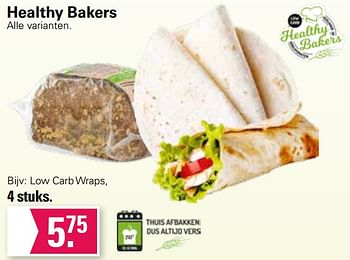 Promoties Low carb wraps - Healthy Bakers - Geldig van 22/06/2022 tot 09/07/2022 bij De Online Drogist