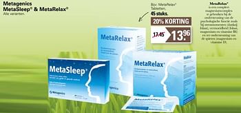 Promoties Metarelax tabletten - Metarelax - Geldig van 22/06/2022 tot 09/07/2022 bij De Online Drogist