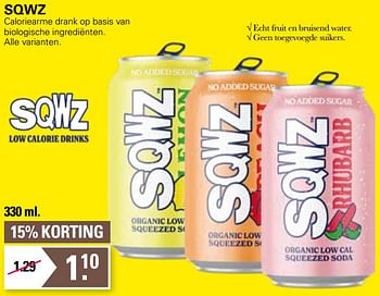 Promoties Sqwz caloriearme drank op basis van biologische ingrediënten - Geldig van 22/06/2022 tot 09/07/2022 bij De Online Drogist