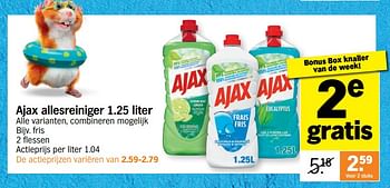 Promoties Ajax allesreiniger fris - Ajax - Geldig van 27/06/2022 tot 03/07/2022 bij Albert Heijn