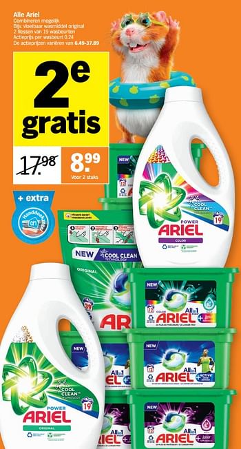 Promoties Ariel vloeibaar wasmiddel original - Ariel - Geldig van 27/06/2022 tot 03/07/2022 bij Albert Heijn
