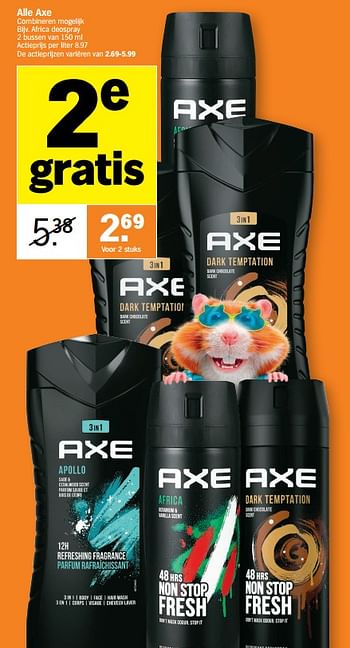 Promoties Axe africa deospray - Axe - Geldig van 27/06/2022 tot 03/07/2022 bij Albert Heijn