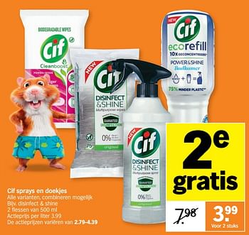 Promoties Cif sprays en doekjes - Cif - Geldig van 27/06/2022 tot 03/07/2022 bij Albert Heijn