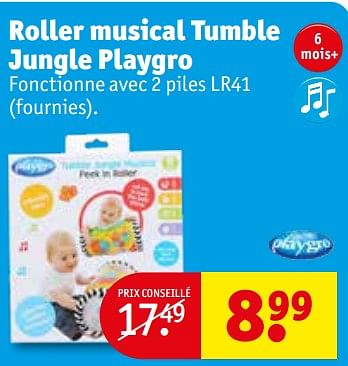 Promotions Roller musical tumble jungle playgro - Playgro - Valide de 28/06/2022 à 10/07/2022 chez Kruidvat