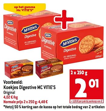 Promotions Koekjes digestive mc vitie’s - McVitie's - Valide de 29/06/2022 à 05/07/2022 chez Match