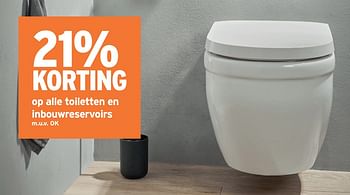 Promoties 21% korting op alle toiletten en inbouwreservoirs - Huismerk - Gamma - Geldig van 22/06/2022 tot 19/07/2022 bij Gamma