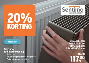 Promotions Sentimo radiatorbekleding wit ral9016 - Sentimo - Valide de 22/06/2022 à 19/07/2022 chez Gamma