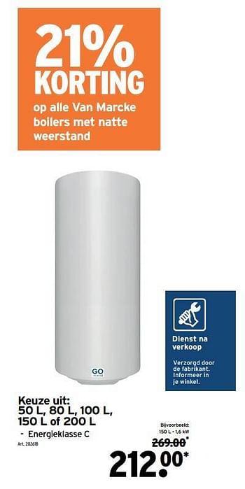Promoties Van marcke boilers met natte weerstand - Van Marcke - Geldig van 22/06/2022 tot 19/07/2022 bij Gamma