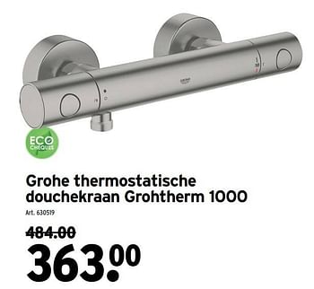 Promoties Grohe thermostatische douchekraan grohtherm 1000 - Grohe - Geldig van 22/06/2022 tot 19/07/2022 bij Gamma