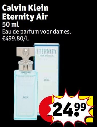 Promoties Calvin klein eternity air - Calvin Klein - Geldig van 28/06/2022 tot 10/07/2022 bij Kruidvat