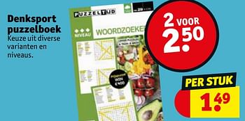 Promotions Denksport puzzelboek - Produit maison - Kruidvat - Valide de 28/06/2022 à 10/07/2022 chez Kruidvat