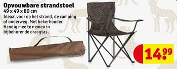 Promoties Opvouwbare strandstoel - Huismerk - Kruidvat - Geldig van 28/06/2022 tot 10/07/2022 bij Kruidvat