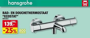 Promoties Bad- en douchethermostaat ecostat - Hansgrohe - Geldig van 29/06/2022 tot 10/07/2022 bij Hubo