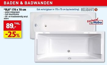 Promotions Baden + badwanden ola - Allibert - Valide de 29/06/2022 à 10/07/2022 chez Hubo