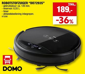 Promotions Domo elektro robotstofzuiger do7293s - Domo elektro - Valide de 29/06/2022 à 10/07/2022 chez Hubo