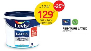 Promotions Peinture latex - Levis - Valide de 29/06/2022 à 11/07/2022 chez Brico