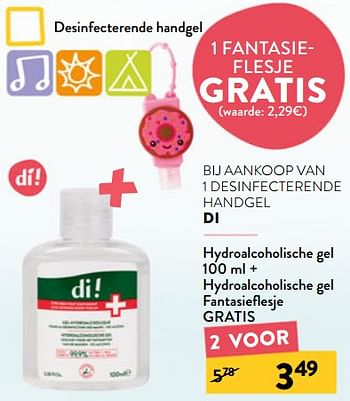 Promoties Hydroalcoholische gel + hydroalcoholische gel fantasieflesje gratis - Huismerk - DI - Geldig van 29/06/2022 tot 12/07/2022 bij DI